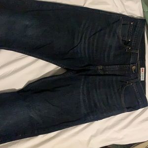 Slim straight wrangler jeans. Dark navy blue
